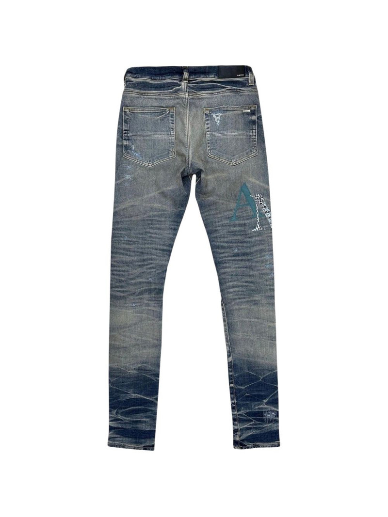 AMIRI leather logo jeans outlook