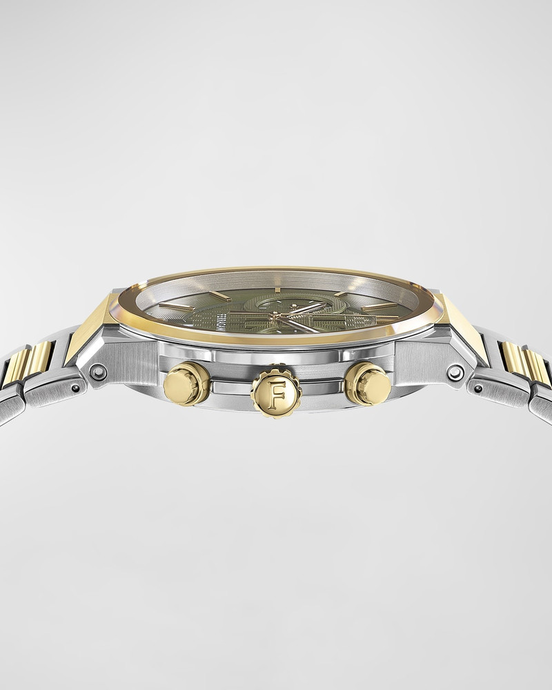 FERRAGAMO Men's 41mm Ferragamo Sapphire Chrono Watch with Bracelet Strap, Two Tone outlook
