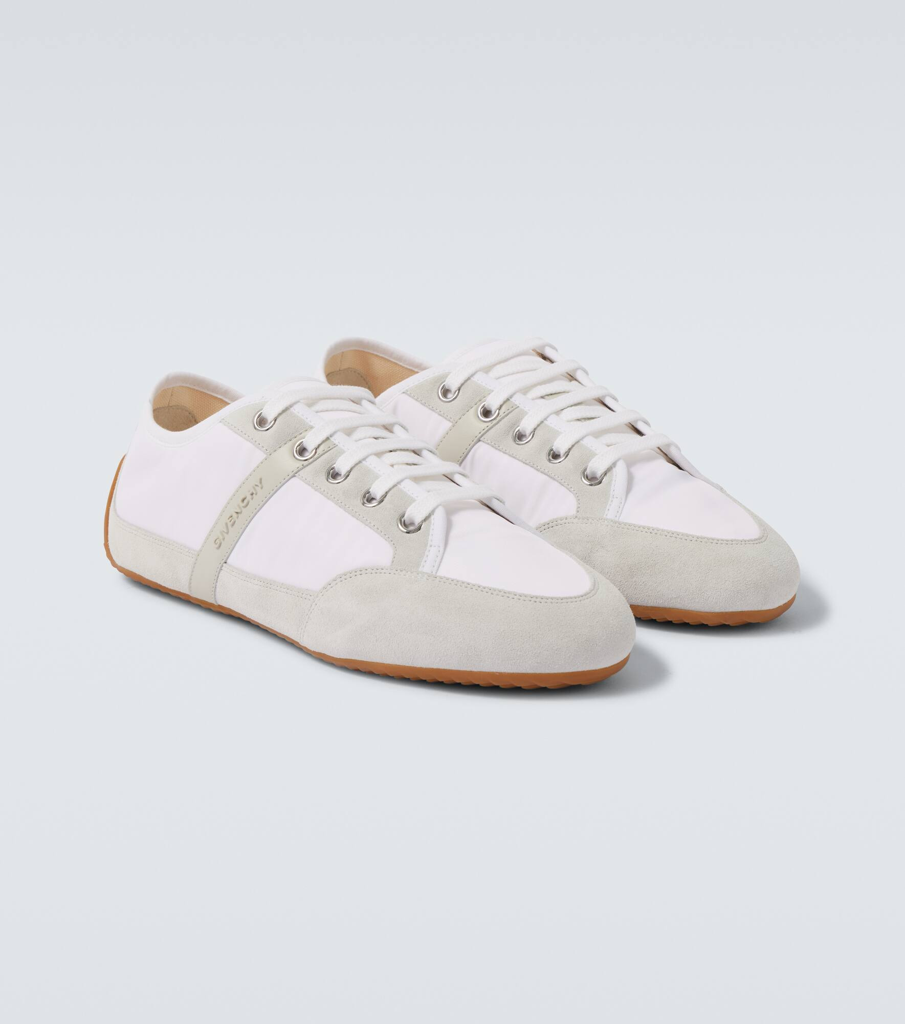 Slim suede-trimmed sneakers - 5