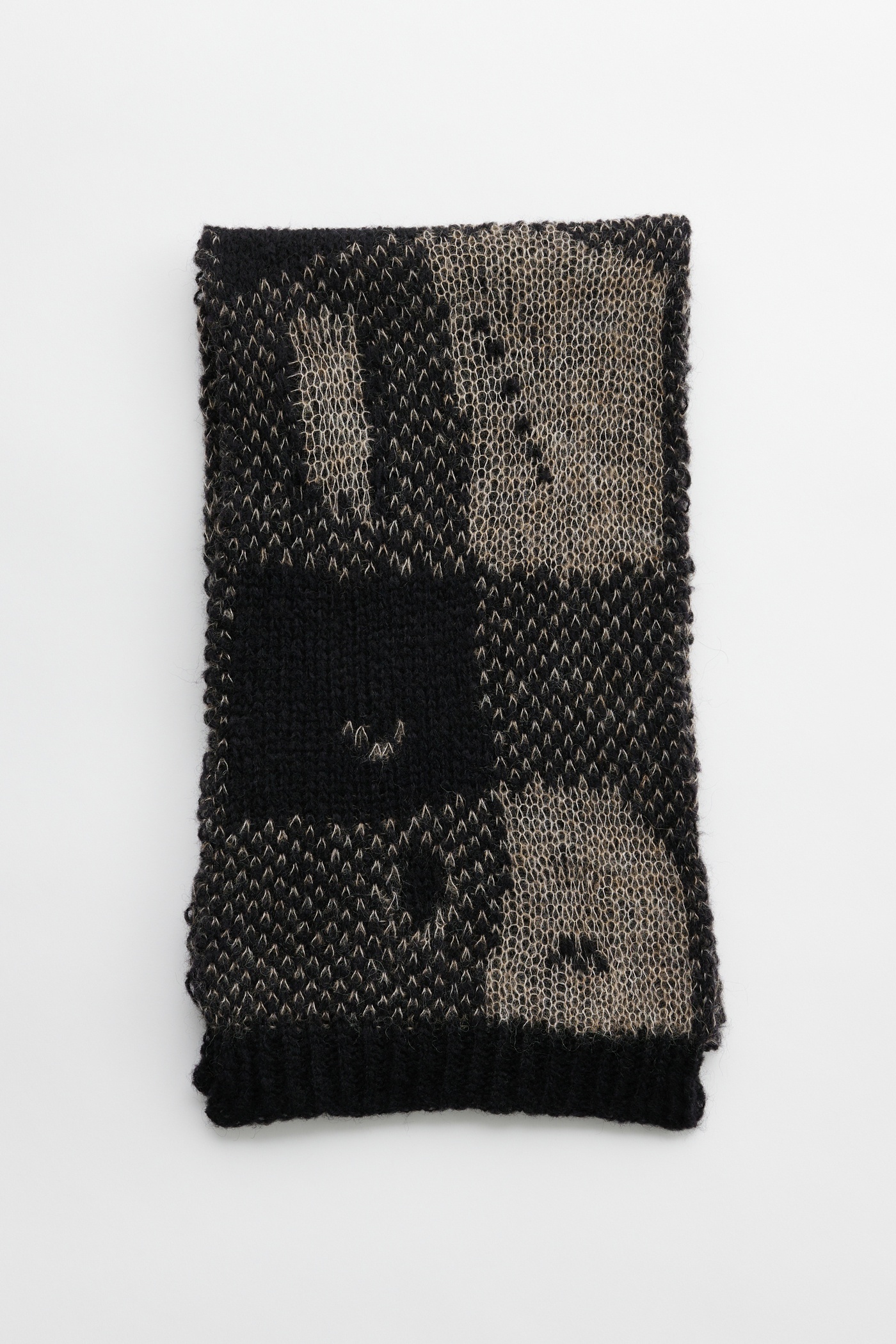 Past Scarf Black Destructive Gingham - 1