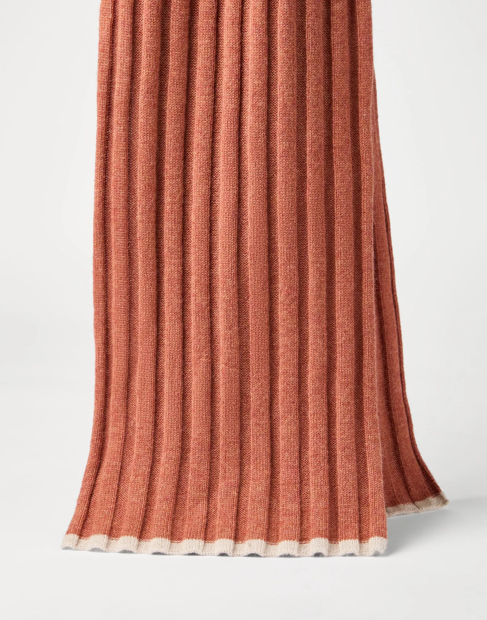 Cashmere rib knit scarf - 1