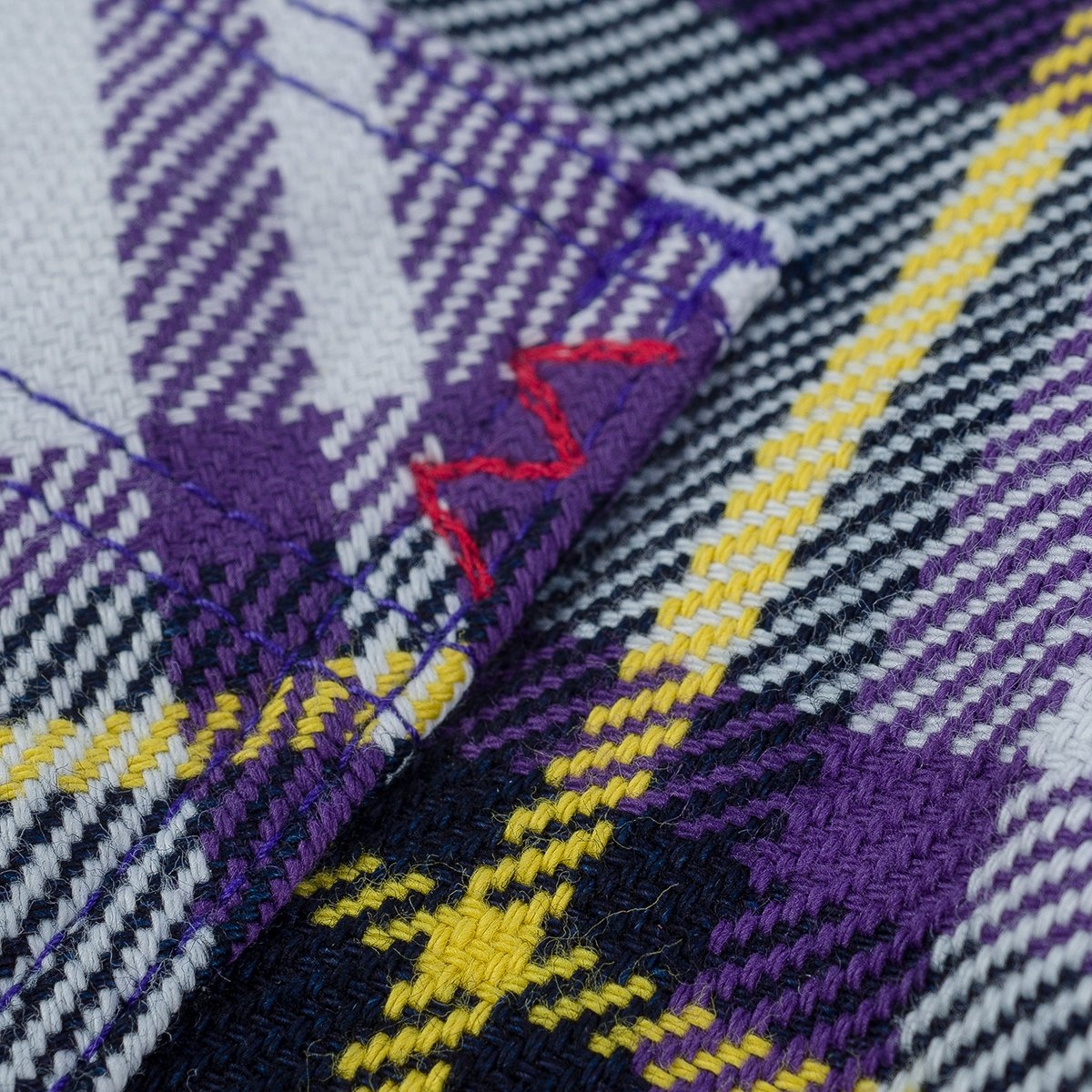 IHSH-382-PUR 9oz Selvedge American Check Work Shirt - Purple - 13