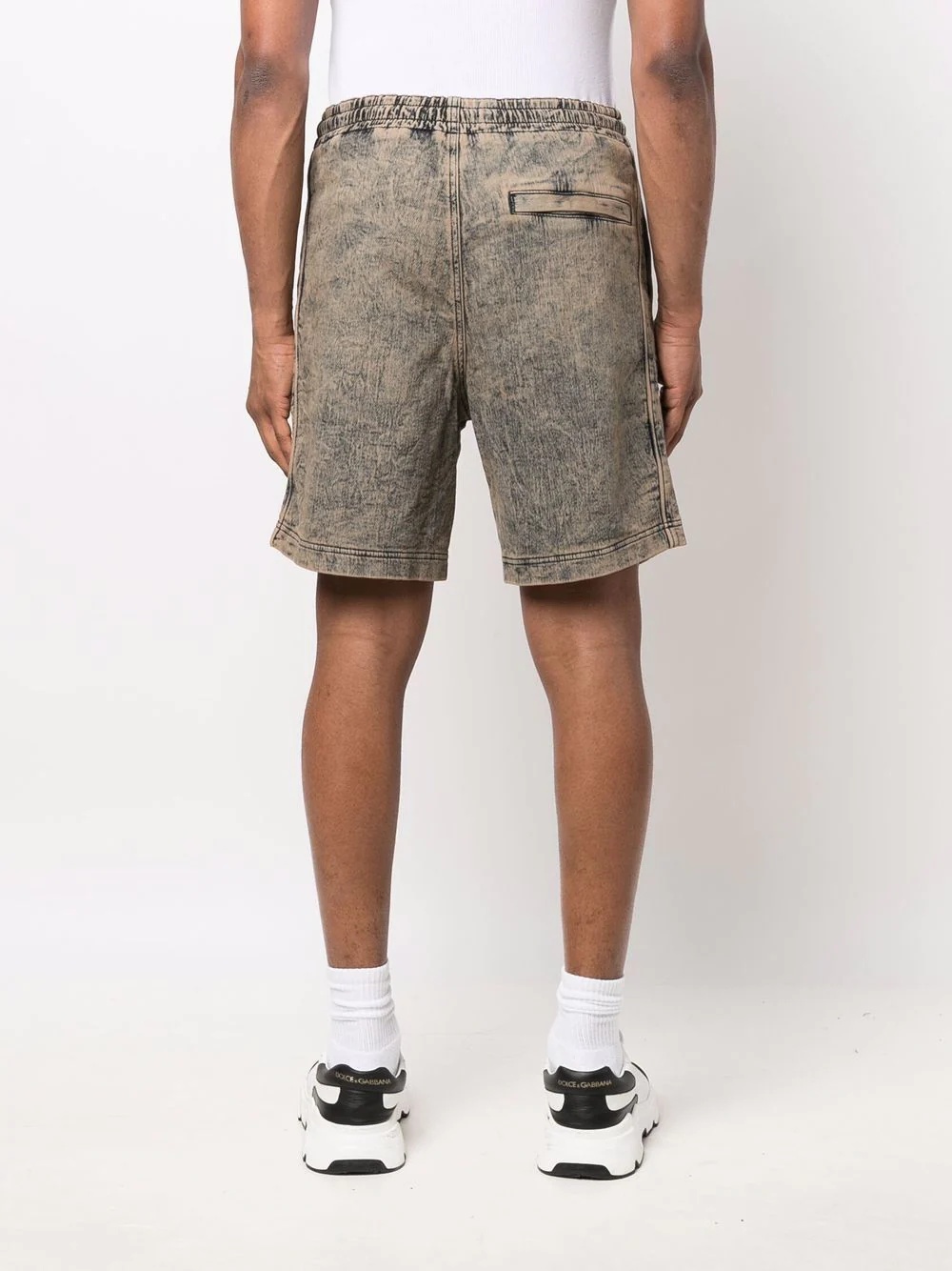 acid-wash logo-patch shorts - 4