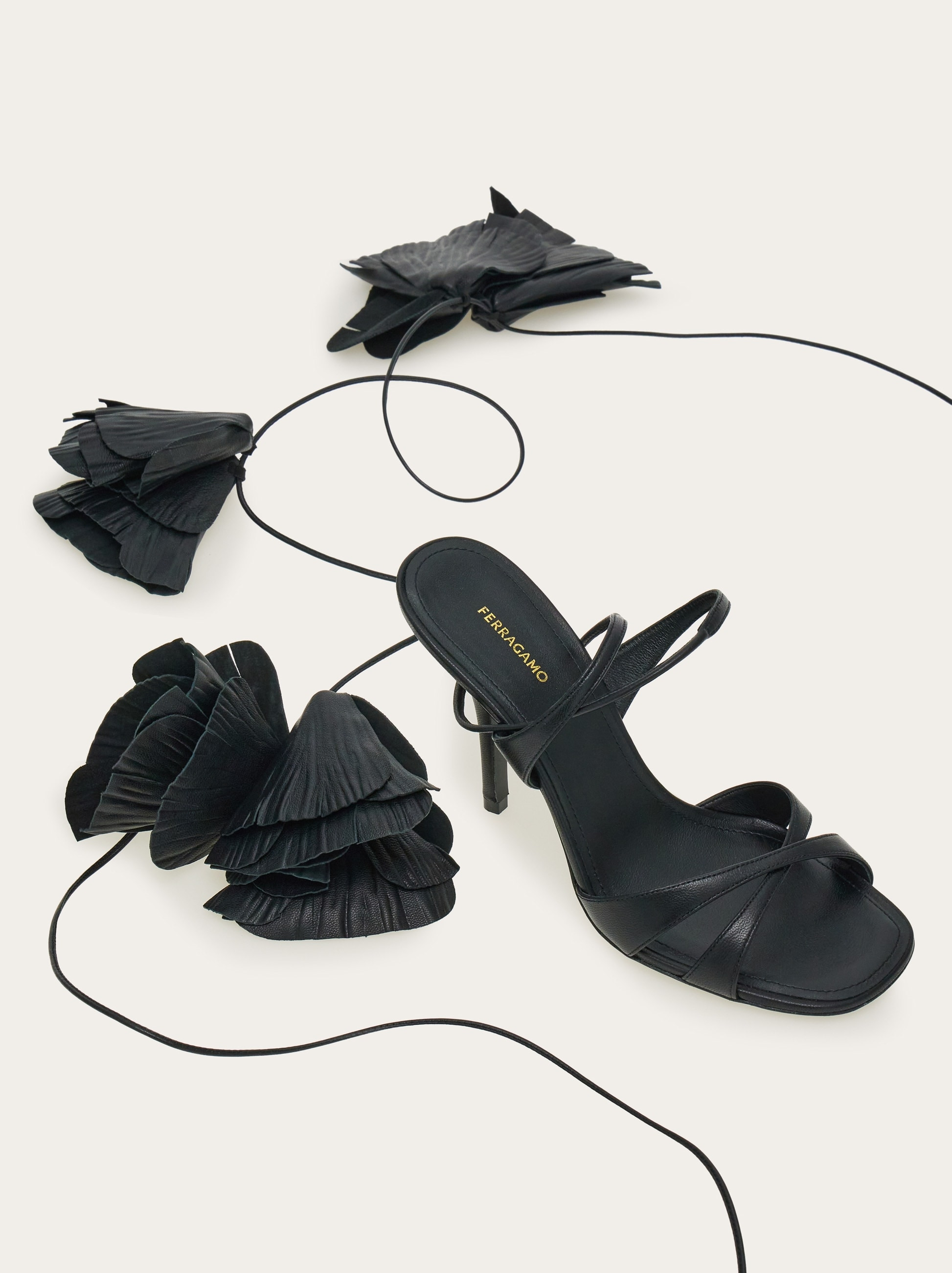 Flower embellished high heel sandal - 7