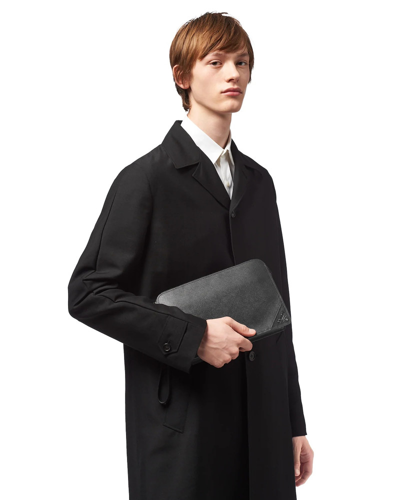 Prada Saffiano Leather Clutch outlook