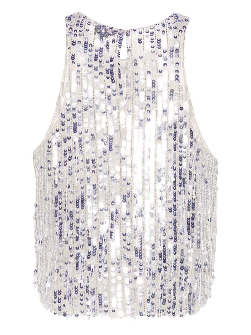 ELISABETTA FRANCHI sequined tulle top outlook
