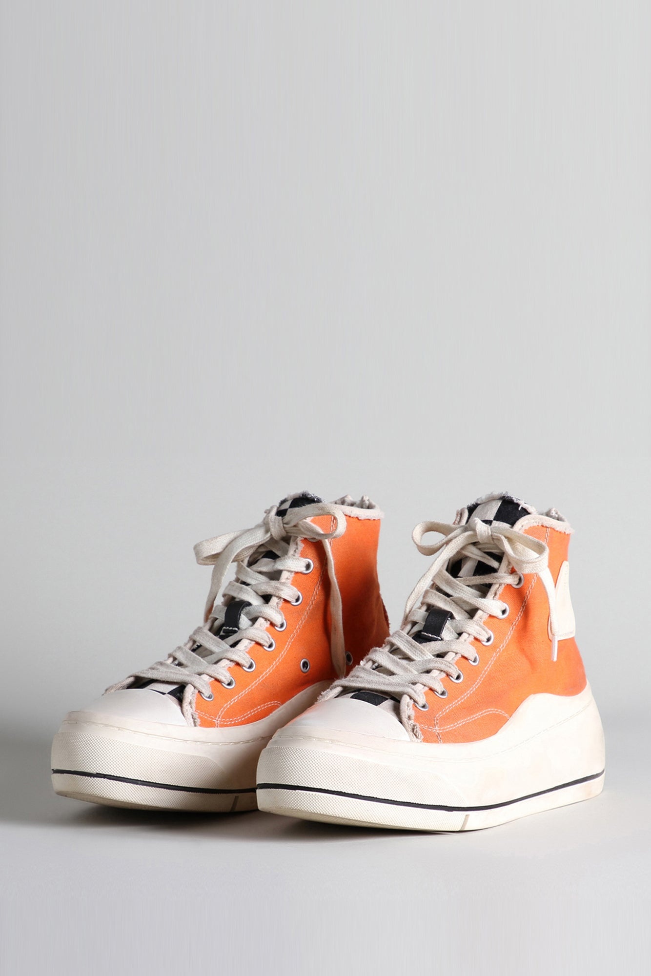 Kurt High Top Sneaker - Orange and Checker | R13 Denim Official Site - 1