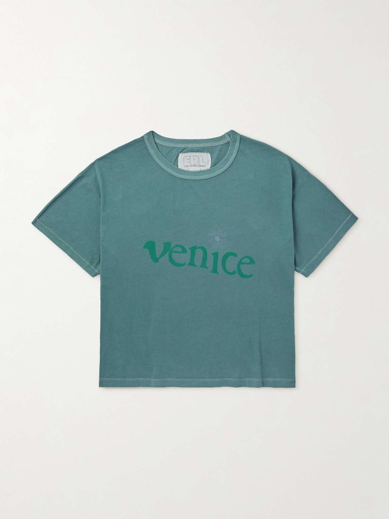 Venice Cropped Printed Cotton-Jersey T-Shirt 1
