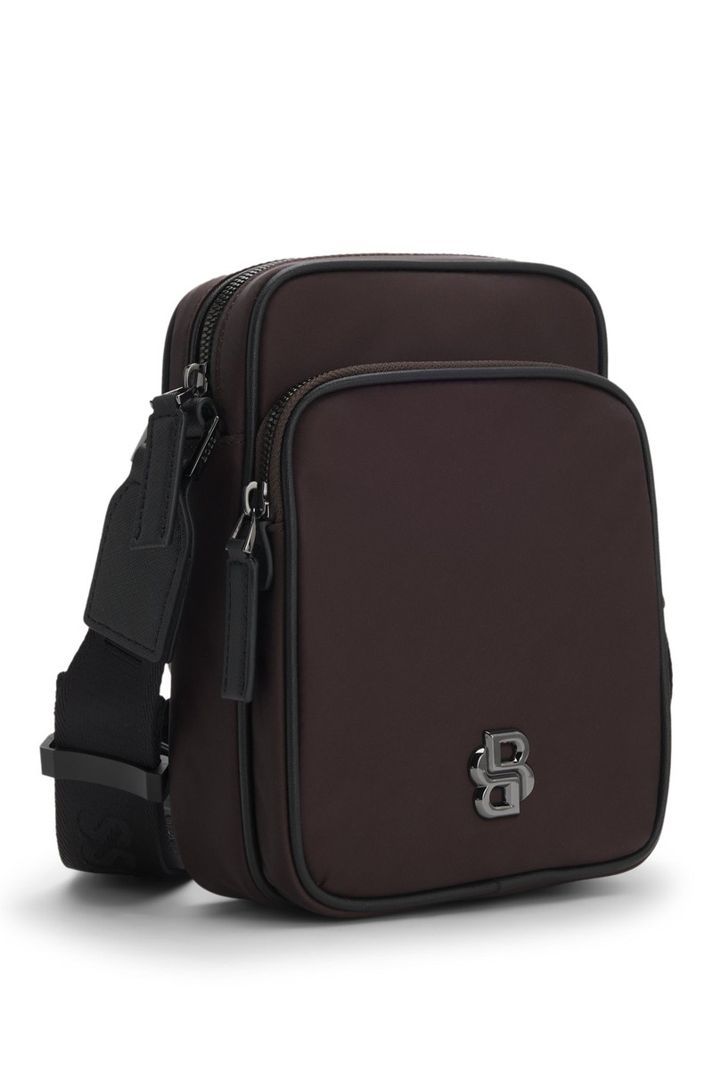TWILL REPORTER BAG WITH DOUBLE B MONOGRAM 5