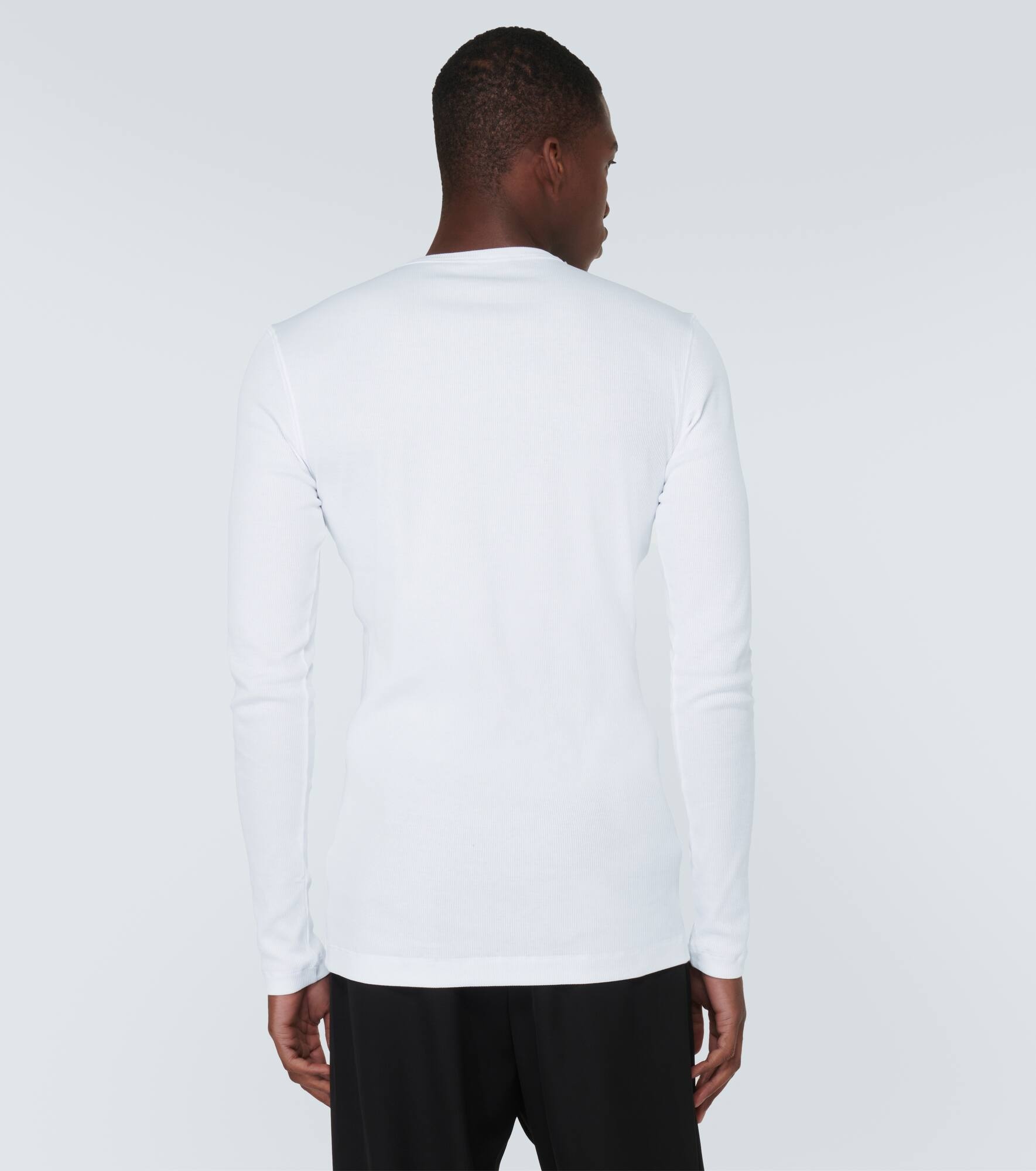 Re-Edition cotton jersey Henley shirt - 4