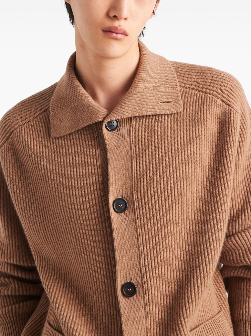 ribbed cashmere cardigan - 5