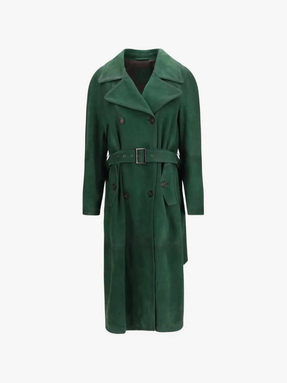 double-breasted belted trench coat - 1