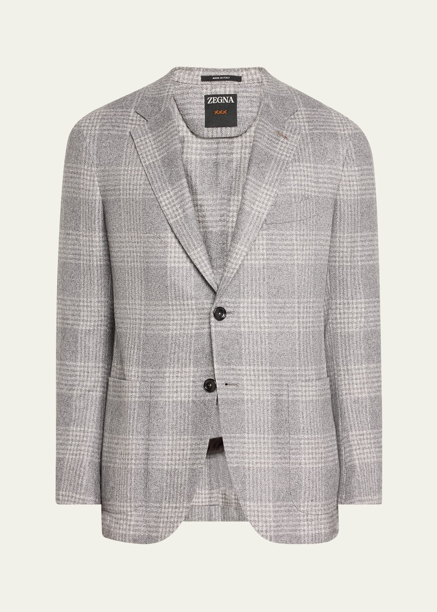 Men's Plaid Silk-Wool Sport Coat - 1