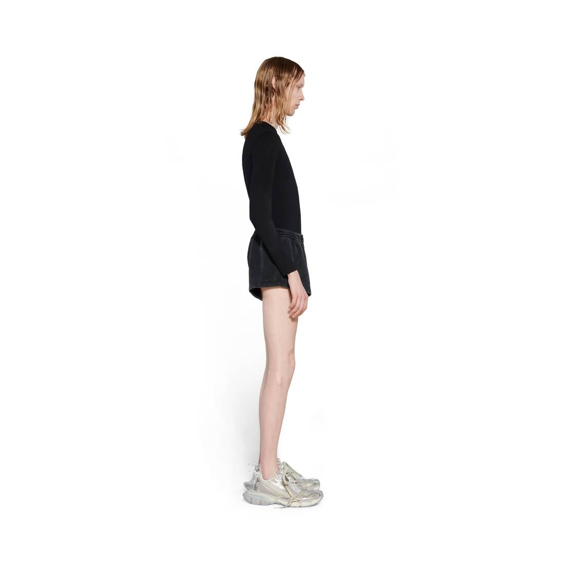 Running Shorts in Black Faded - 3