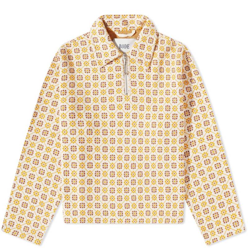 BODE Floral Jacquard Quarter Zip Pullover 1