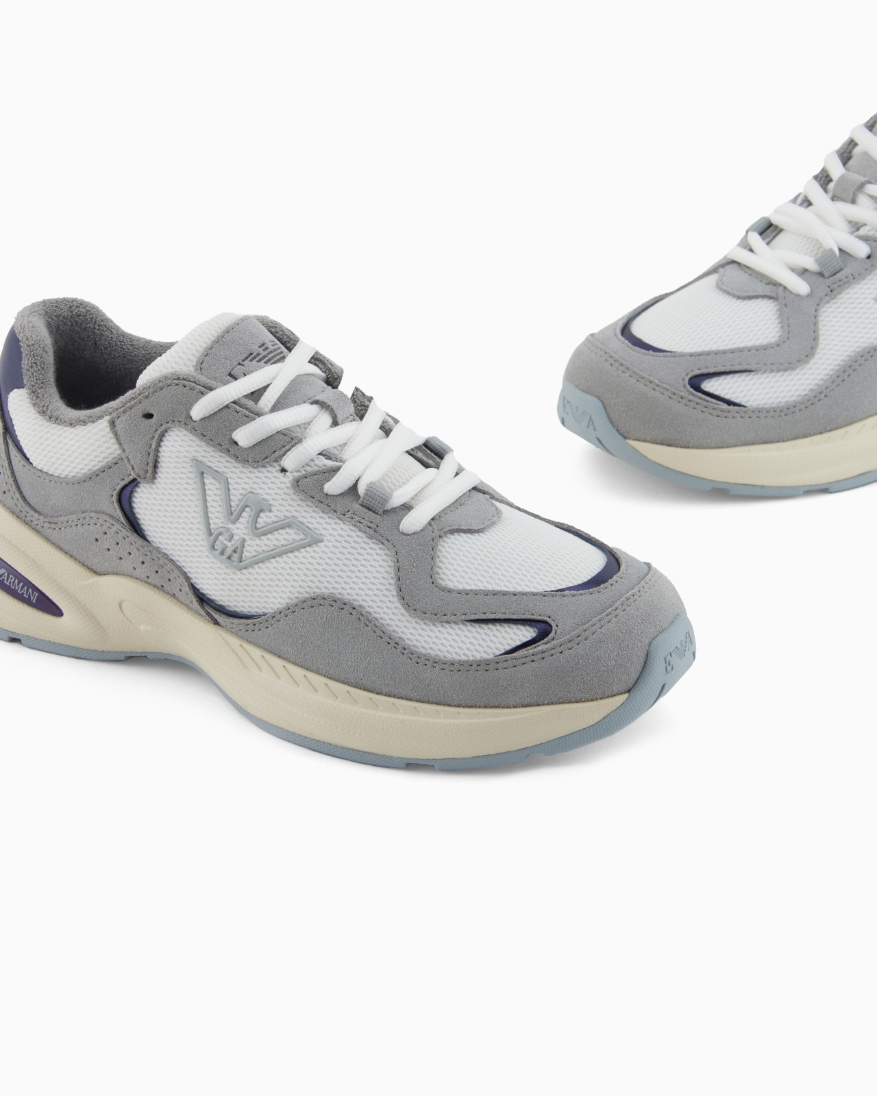 MESH SNEAKERS WITH SUEDE DETAILS AND AN EAGLE LOGO - 5