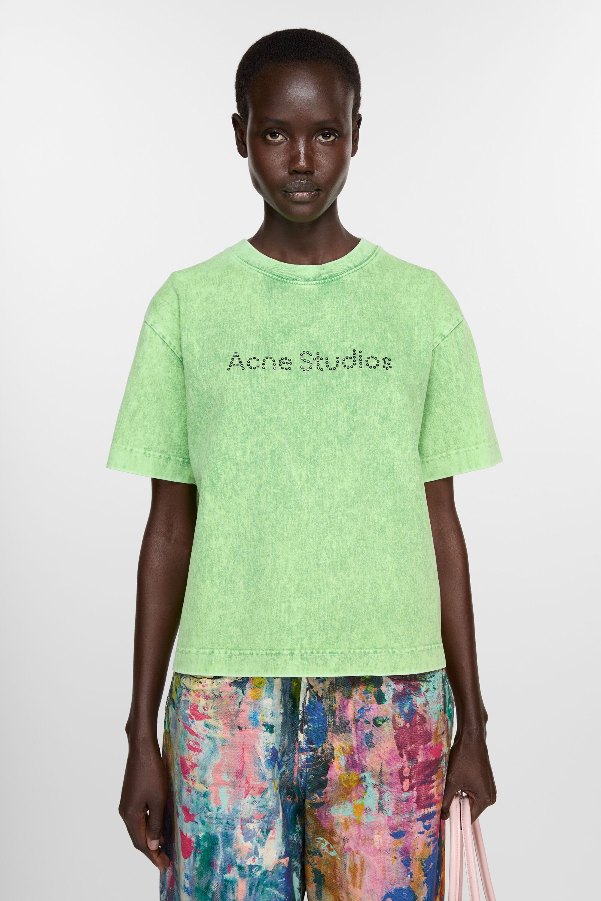 【Acne Studios】 ロゴTシャツ グリーン Acne Studios Logo t-shirt - Relaxed fit - Bright Green