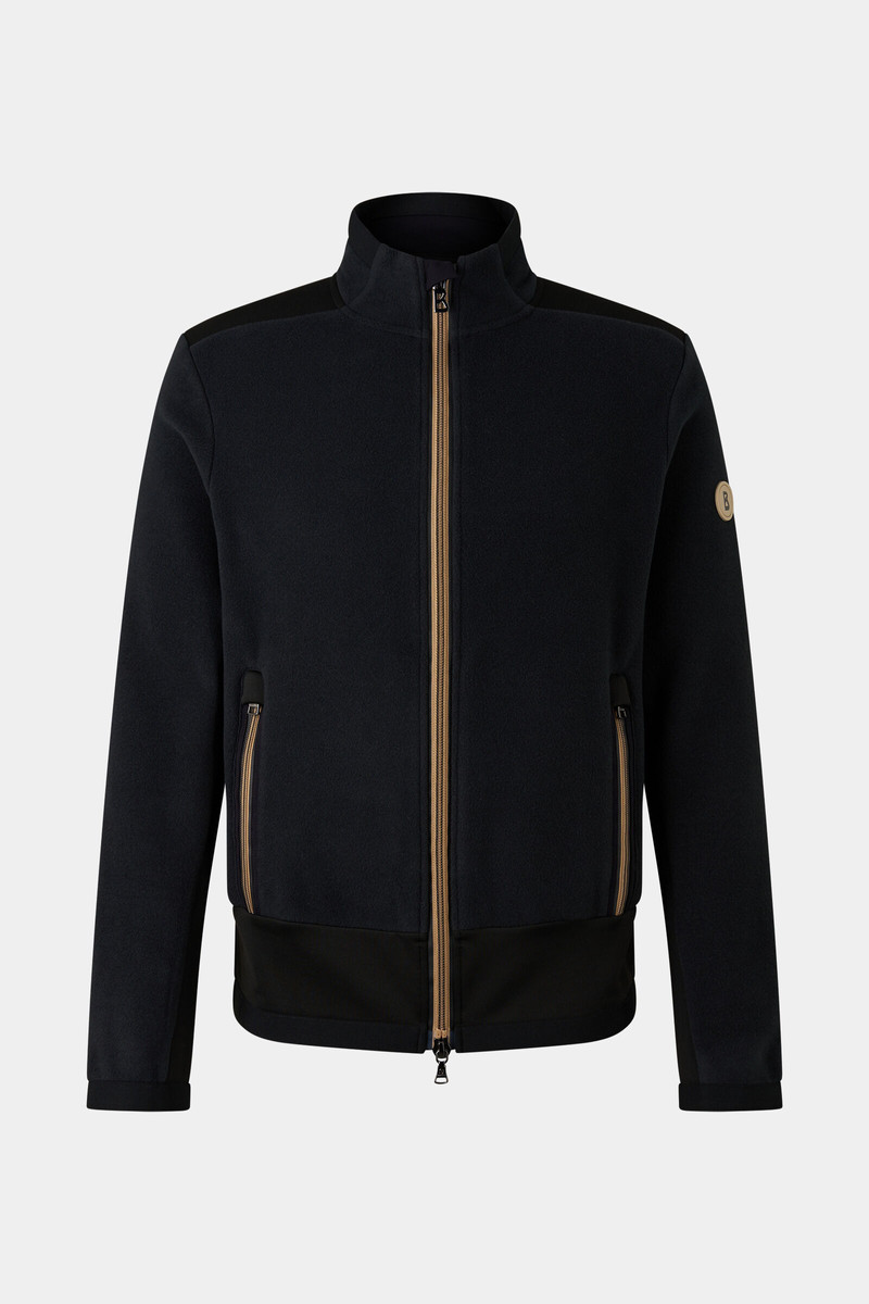 Fabio mid-layer fleece jacket in Black 1