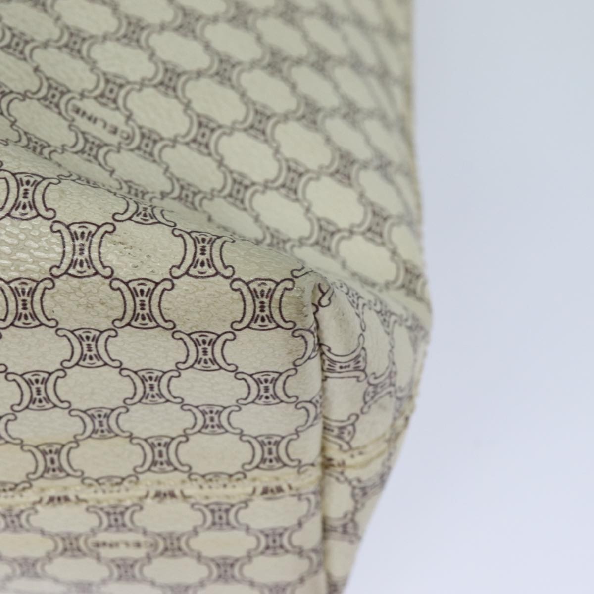 CELINE Macadam Canvas Hand Bag Pvc White - 15