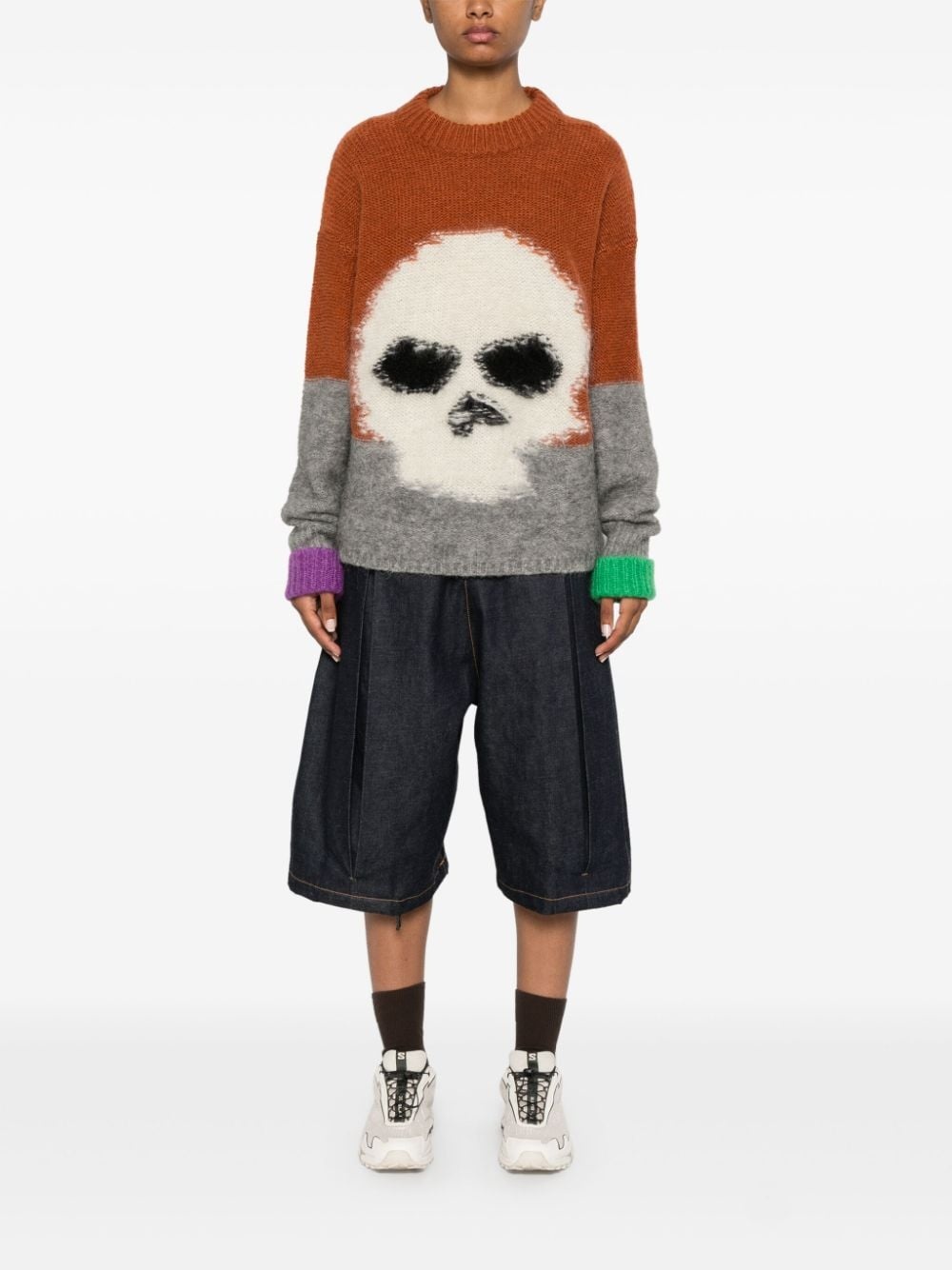 skull intarsia-knit sweater - 3