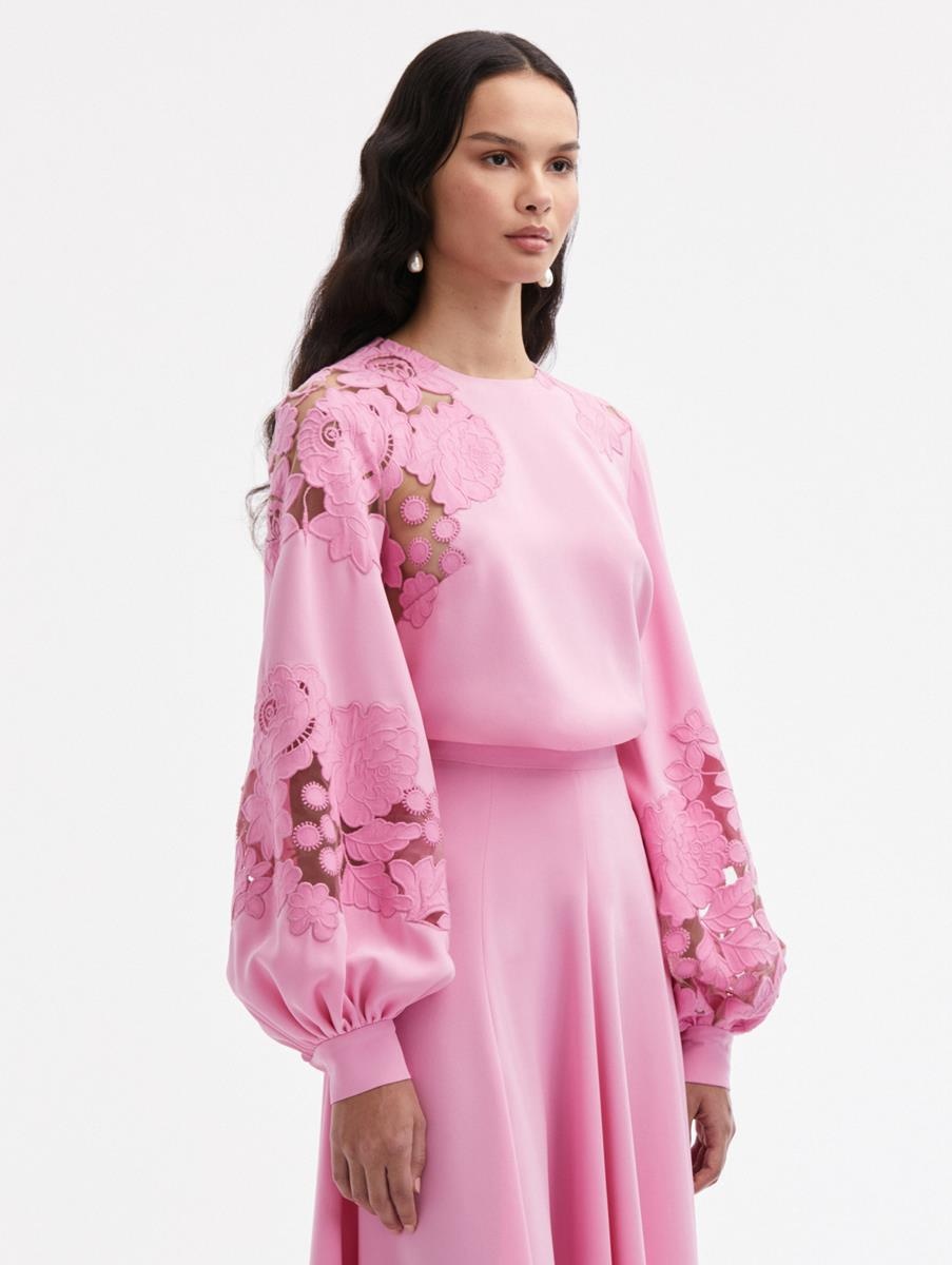 MIXED BOTANICAL EMBROIDERED BLOUSE - 4