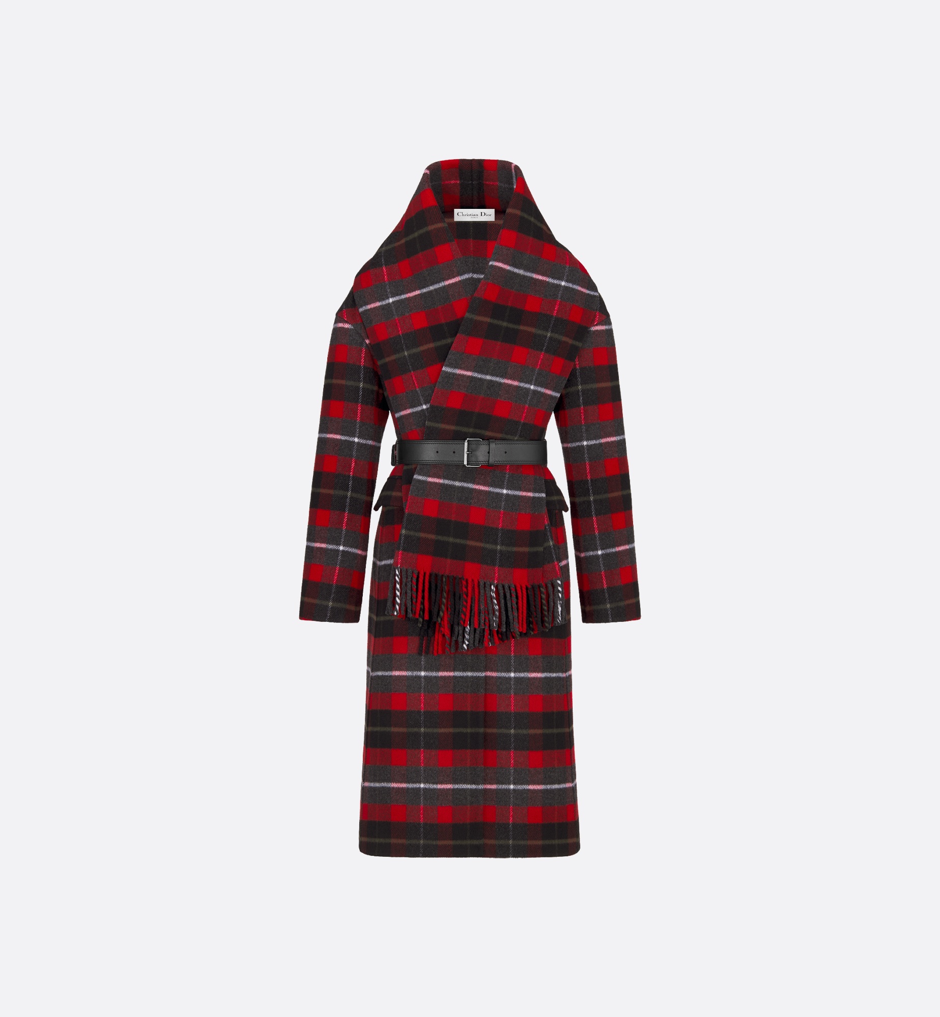 ジャケット Dior Belted Jacket With Removable Scarf Dior Women Belted Jacket with Removable Scarf Gray Virgin