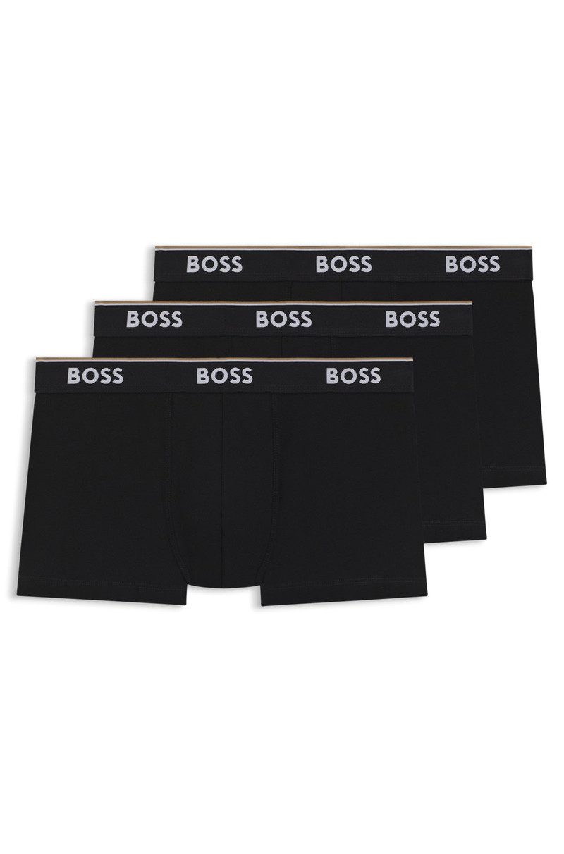 THREE-PACK OF STRETCH-COTTON TRUNKS WITH LOGO WAISTBANDS - 1