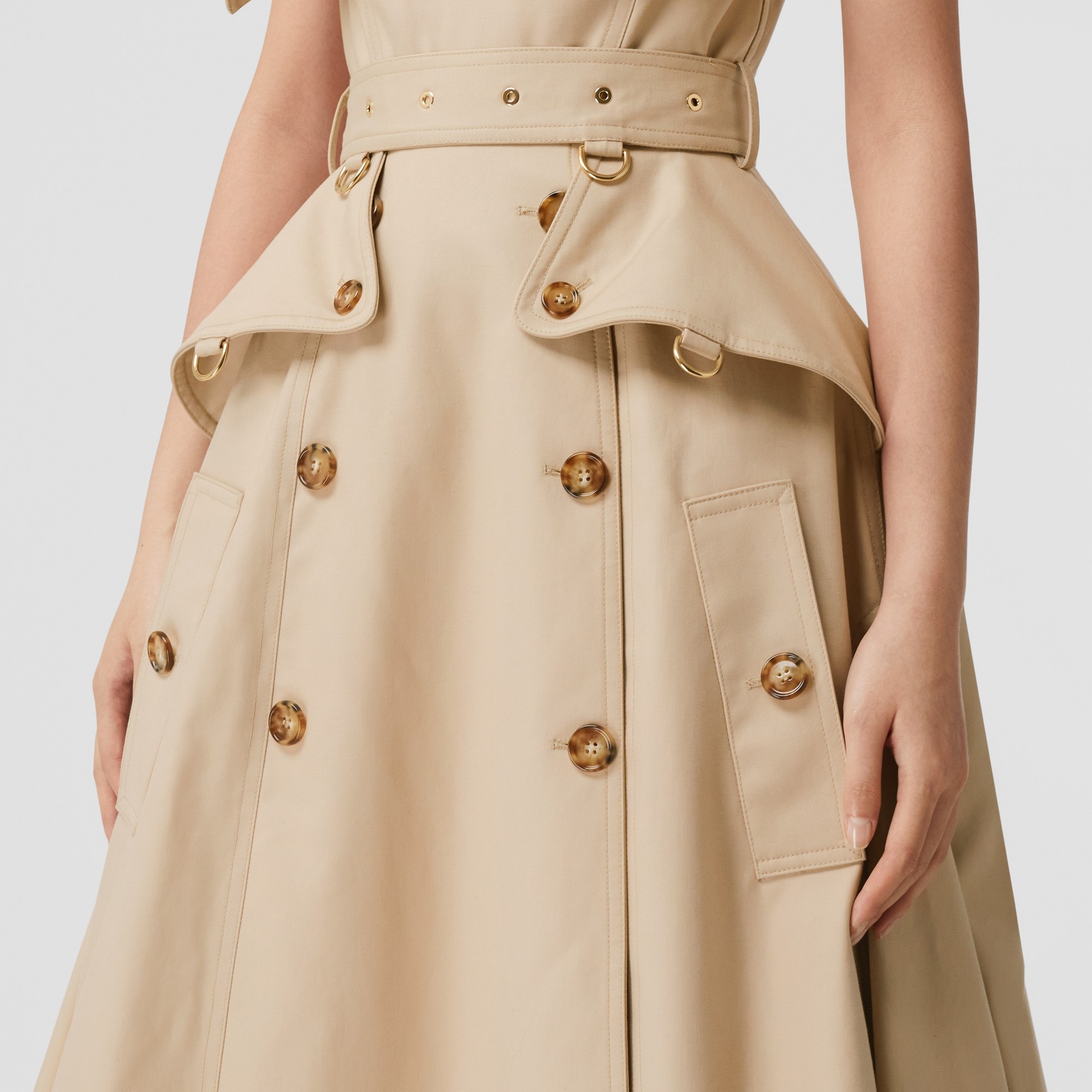 Cotton Gabardine Belted Trench Gown - 5