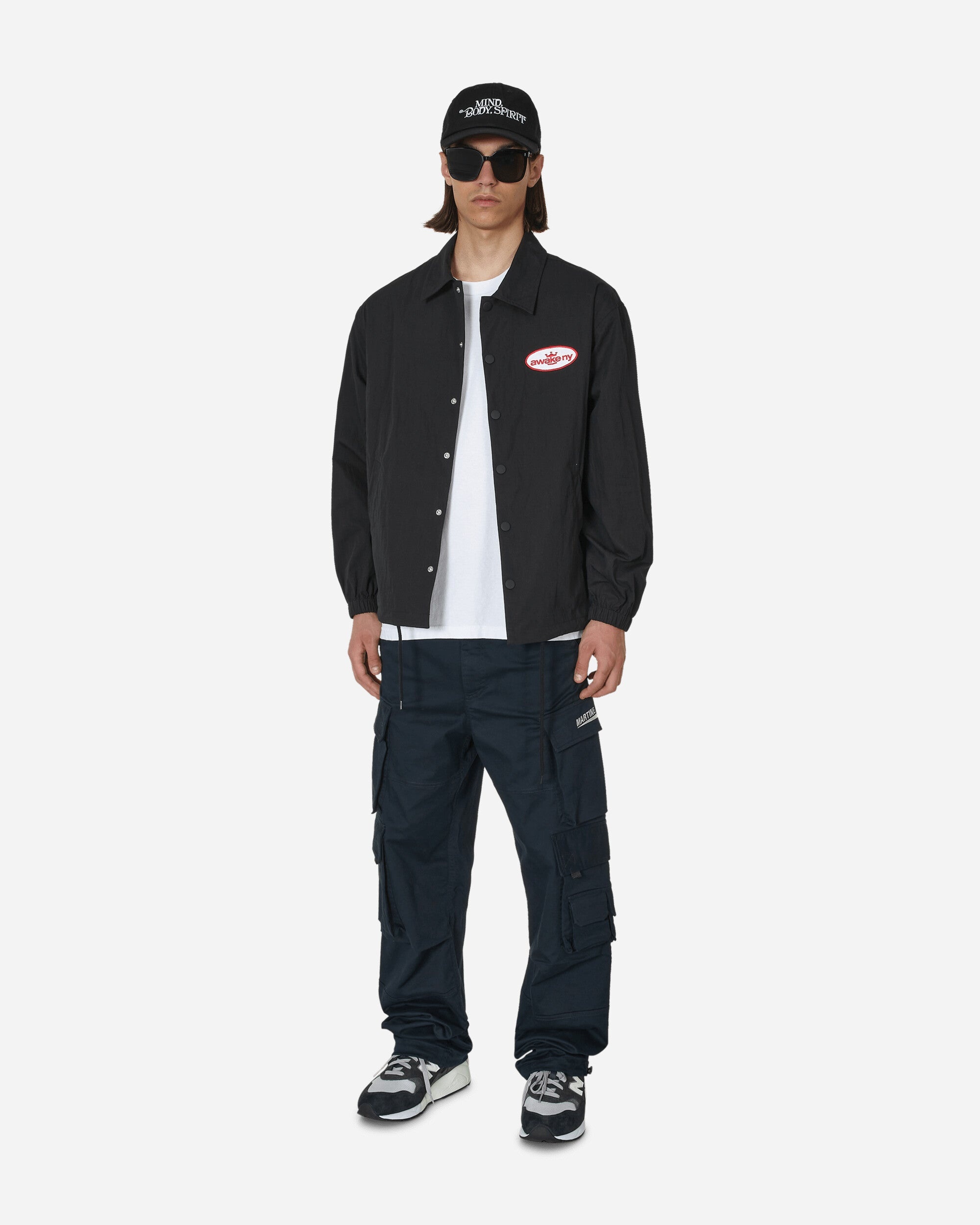 King Logo Twill Coaches Jacket Charcoal - 4