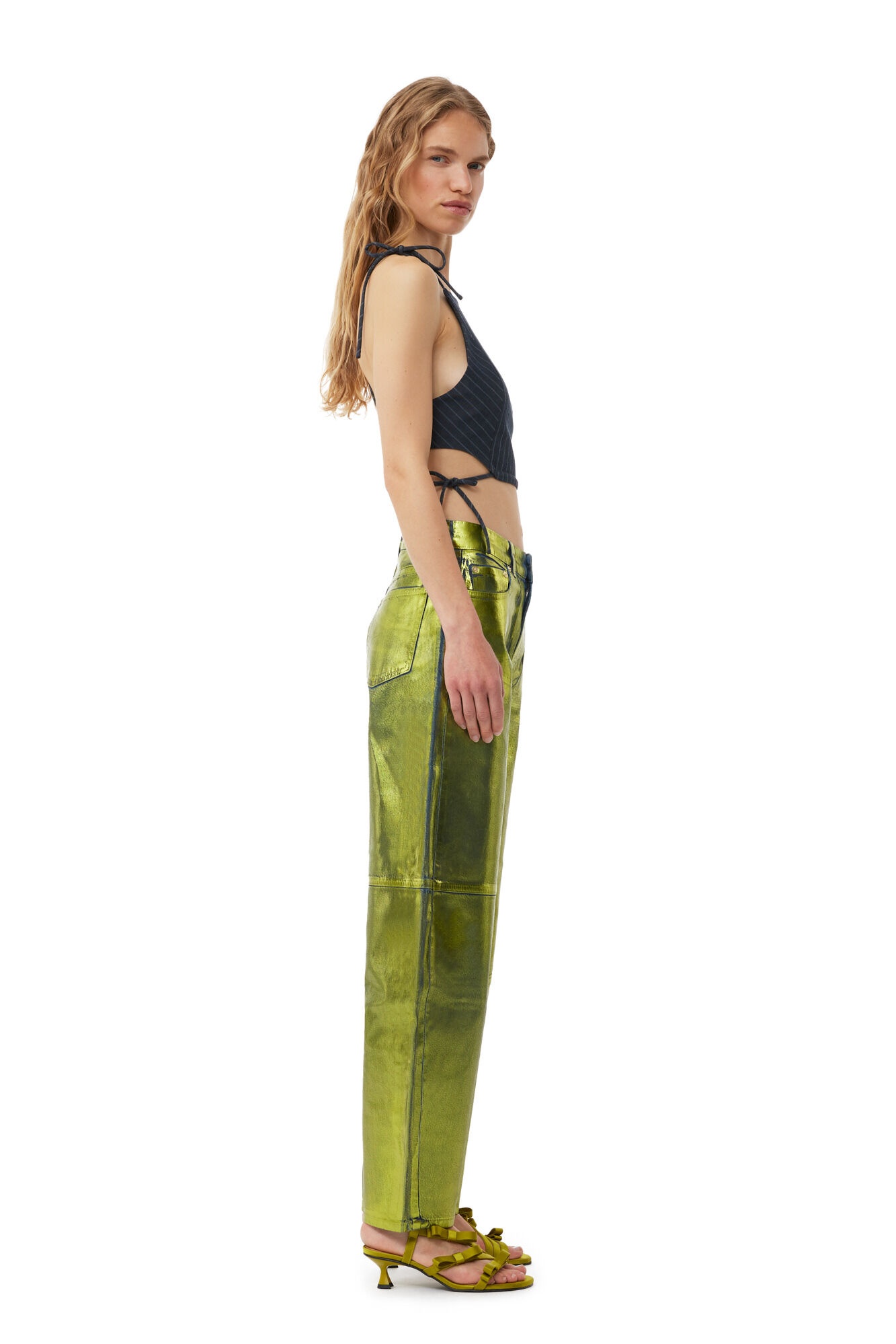 STRETCH STRIPE STRING TOP - 5