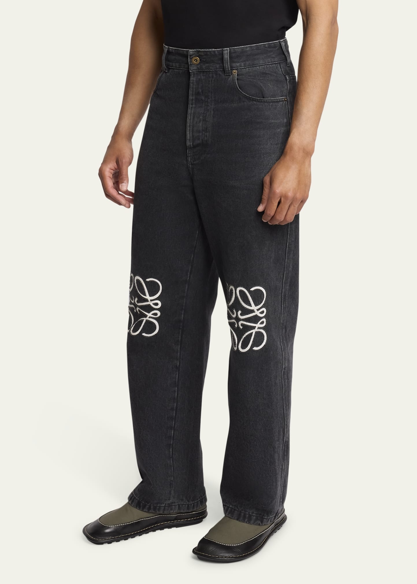 Men's Anagram Baggy Jeans - 4