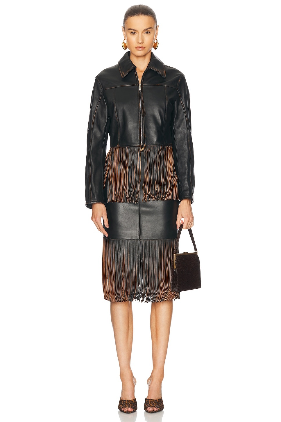 Fringe Leather Skirt - 5