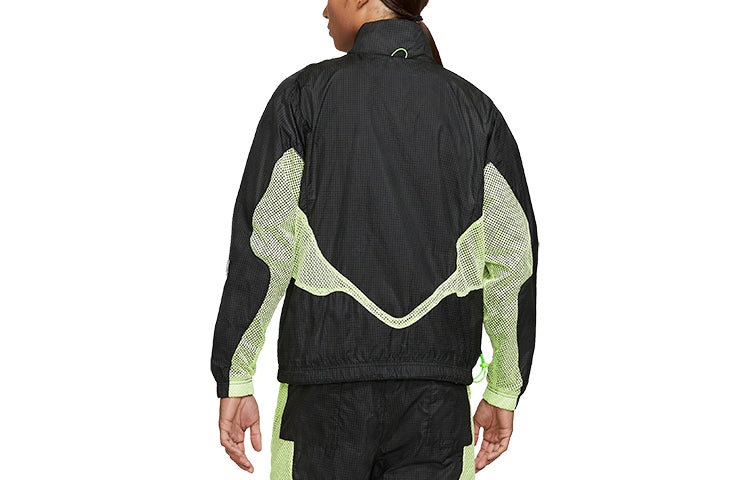 Air Jordan 23 Engineered Splicing Contrasting Colors Mesh Stand Collar Woven Jacket Black DA5623-010 - 2