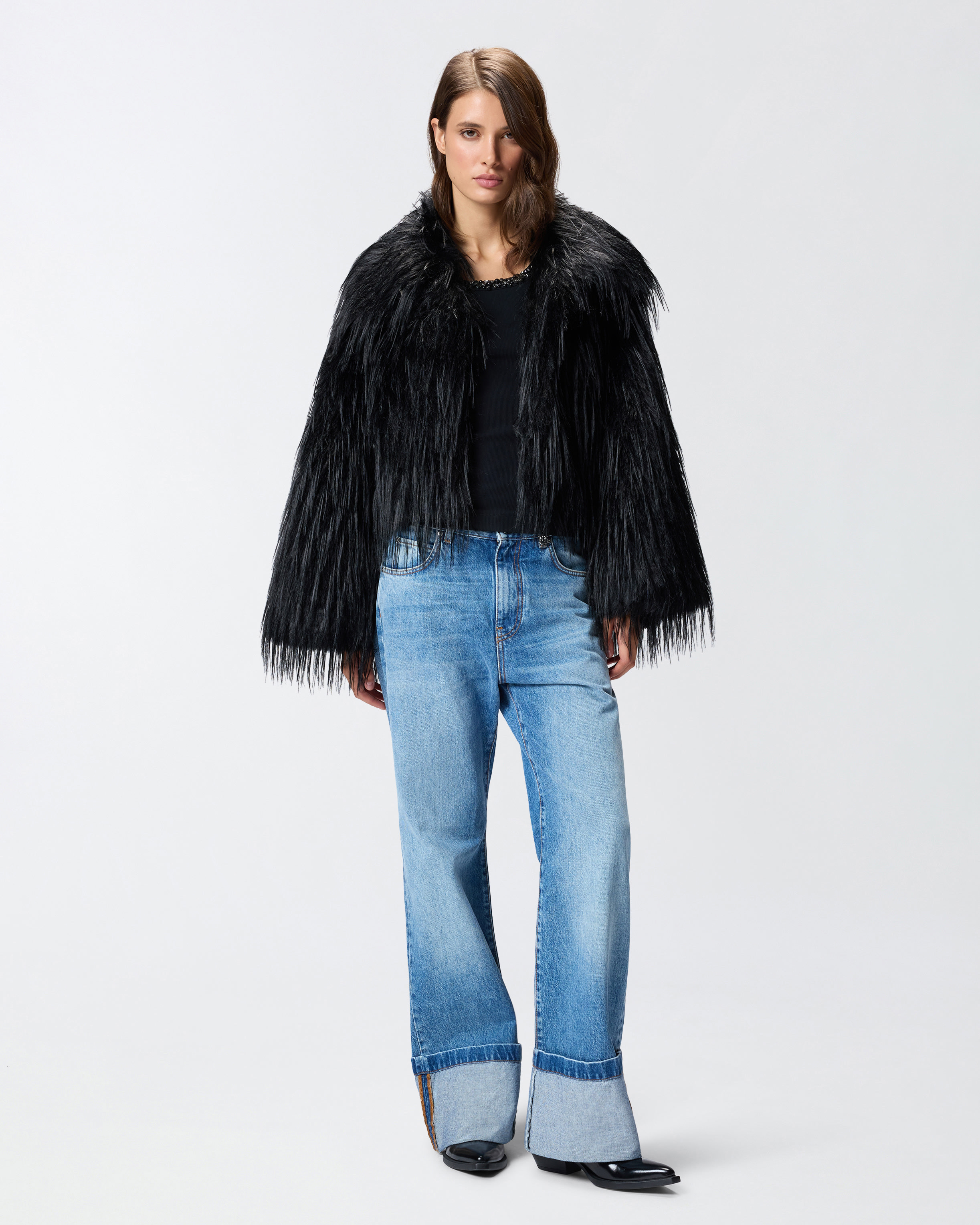 FUR-EFFECT PEA COAT - 3