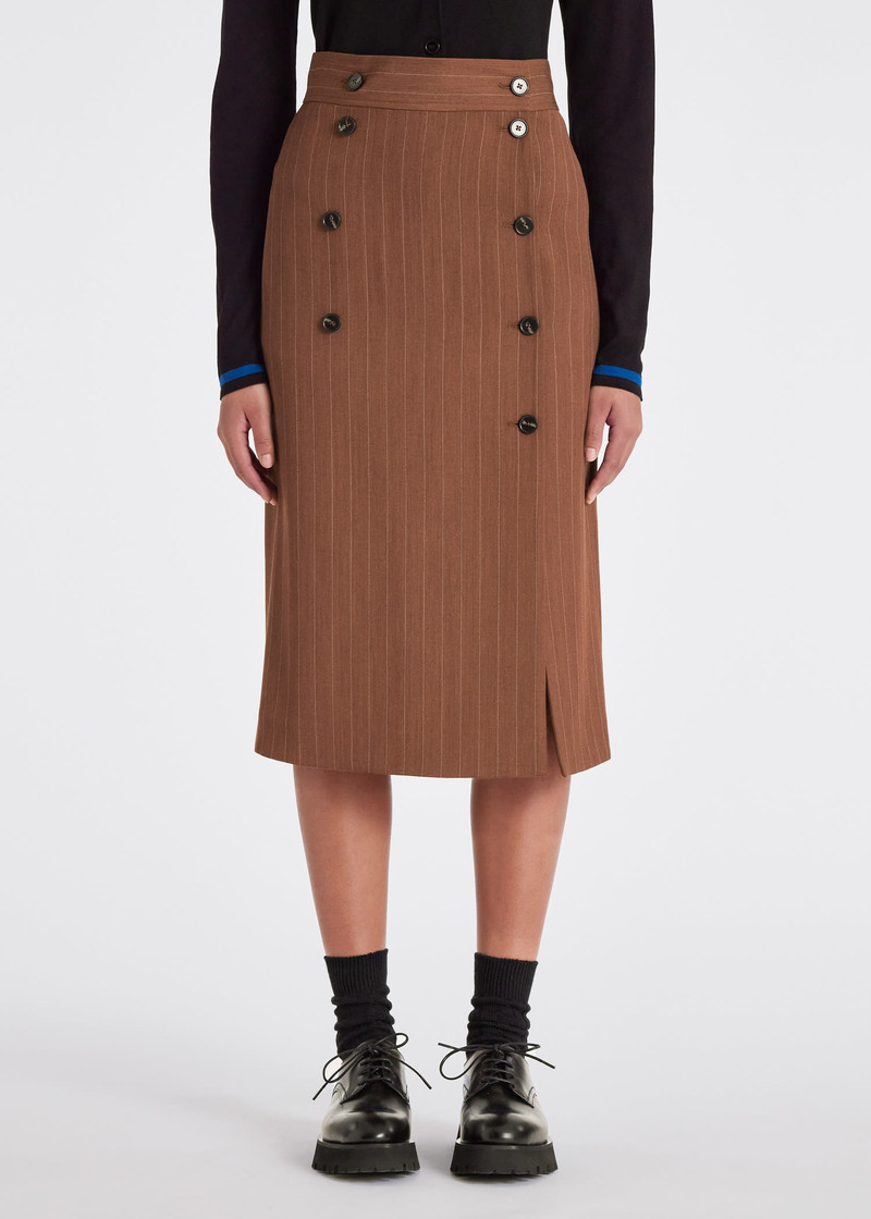 Pinstripe Button Up Skirt 5