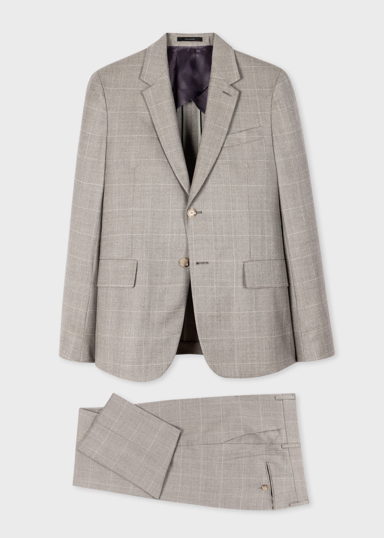 Multi-Check Wool Buggy-Lined Suit - 1