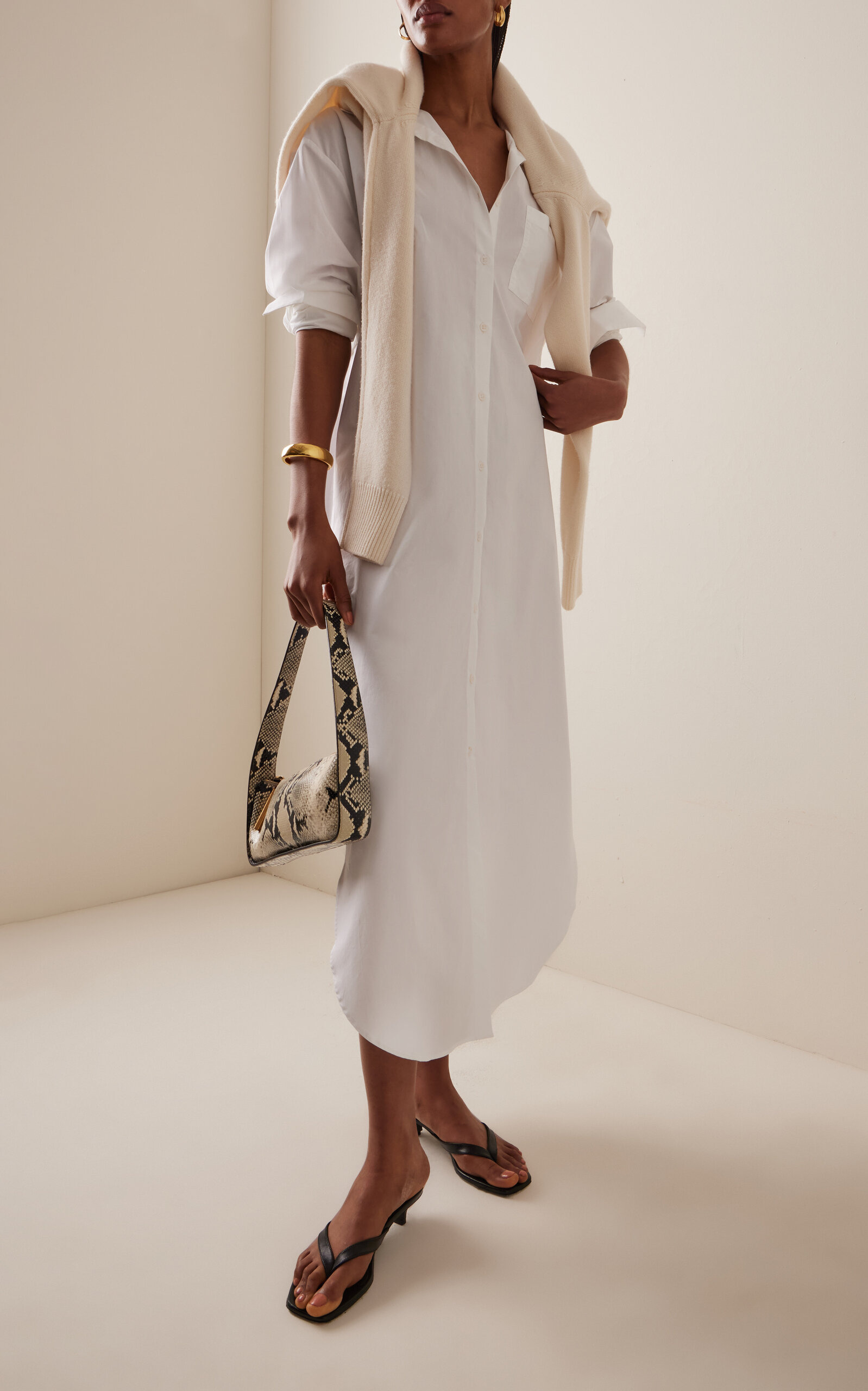 Helena Maxi Shirt Dress white - 2