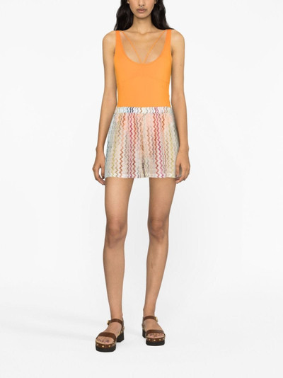Missoni zigzag knitted shorts outlook