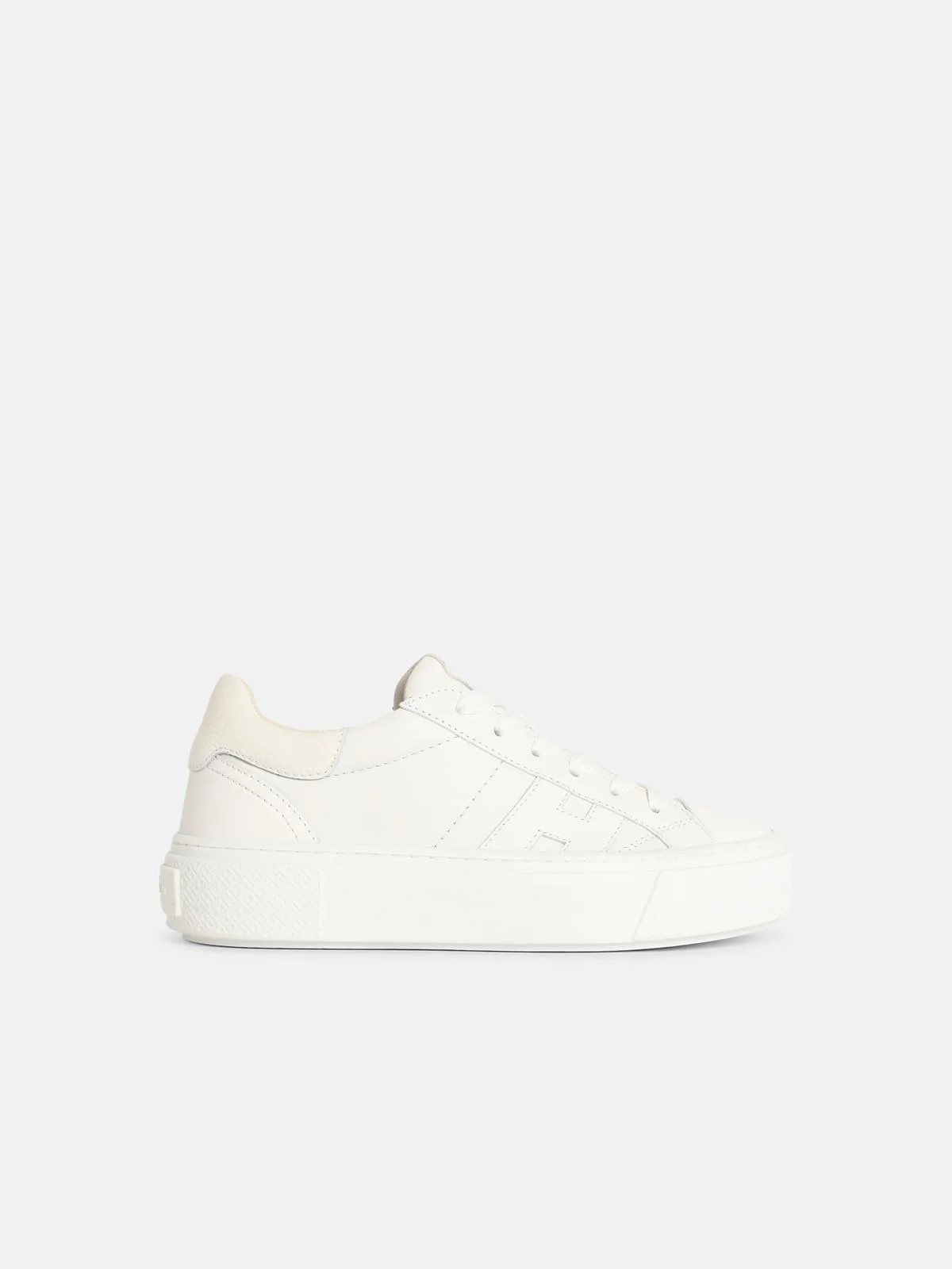 'H705' WHITE LEATHER SNEAKERS - 1