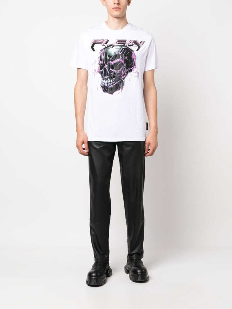 PHILIPP PLEIN 로고 인쇄 면 T 셔츠 outlook