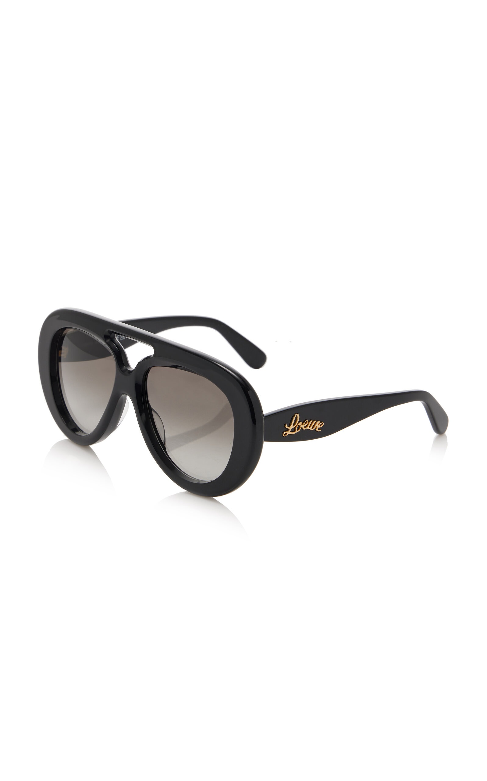 Curvy Oversized Aviator-Frame Acetate Sunglasses black - 3