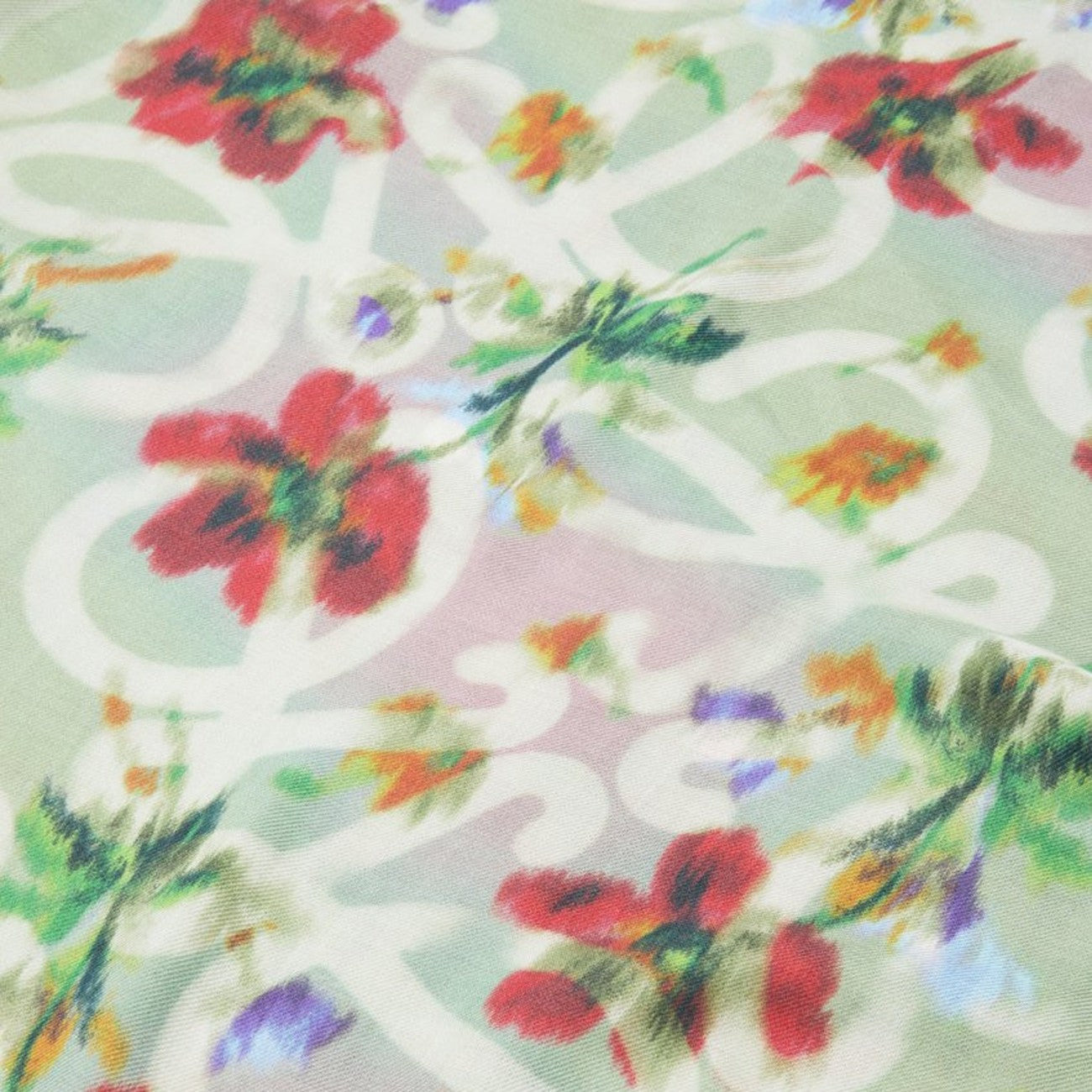 Loewe Women Floral Print Anagram Scarf - 2