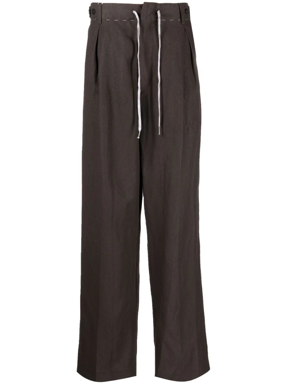 drawstring straight-leg trousers - 1