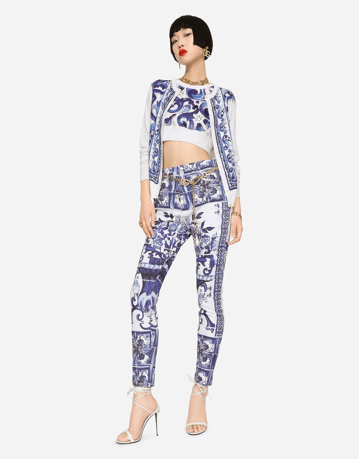 Majolica-print Grace jeans - 5