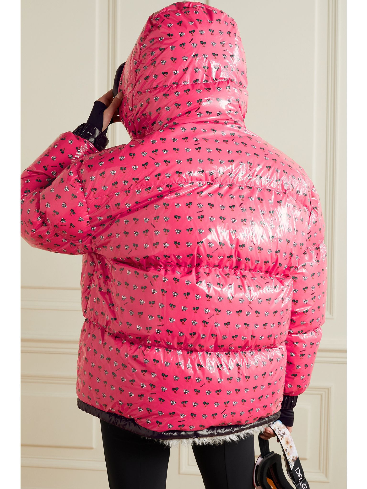 Echelle hooded printed quilted shell down jacket Pink - 3