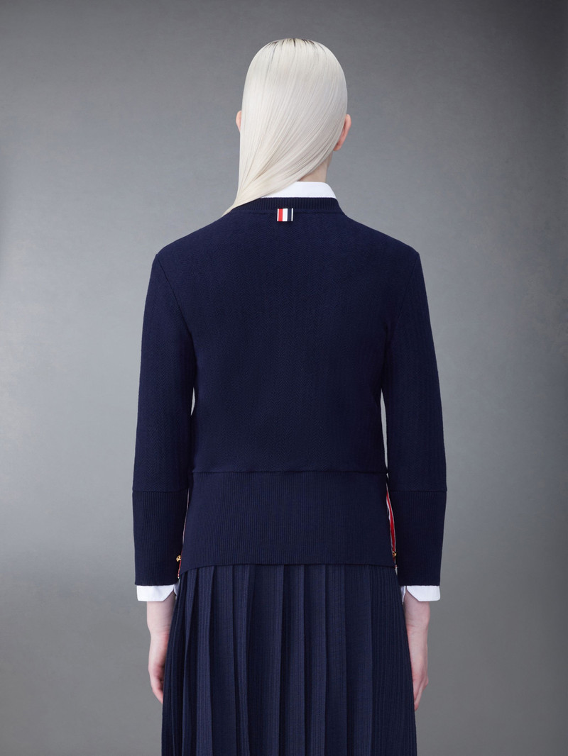 Thom Browne chevron-knit virgin-wool sweater outlook