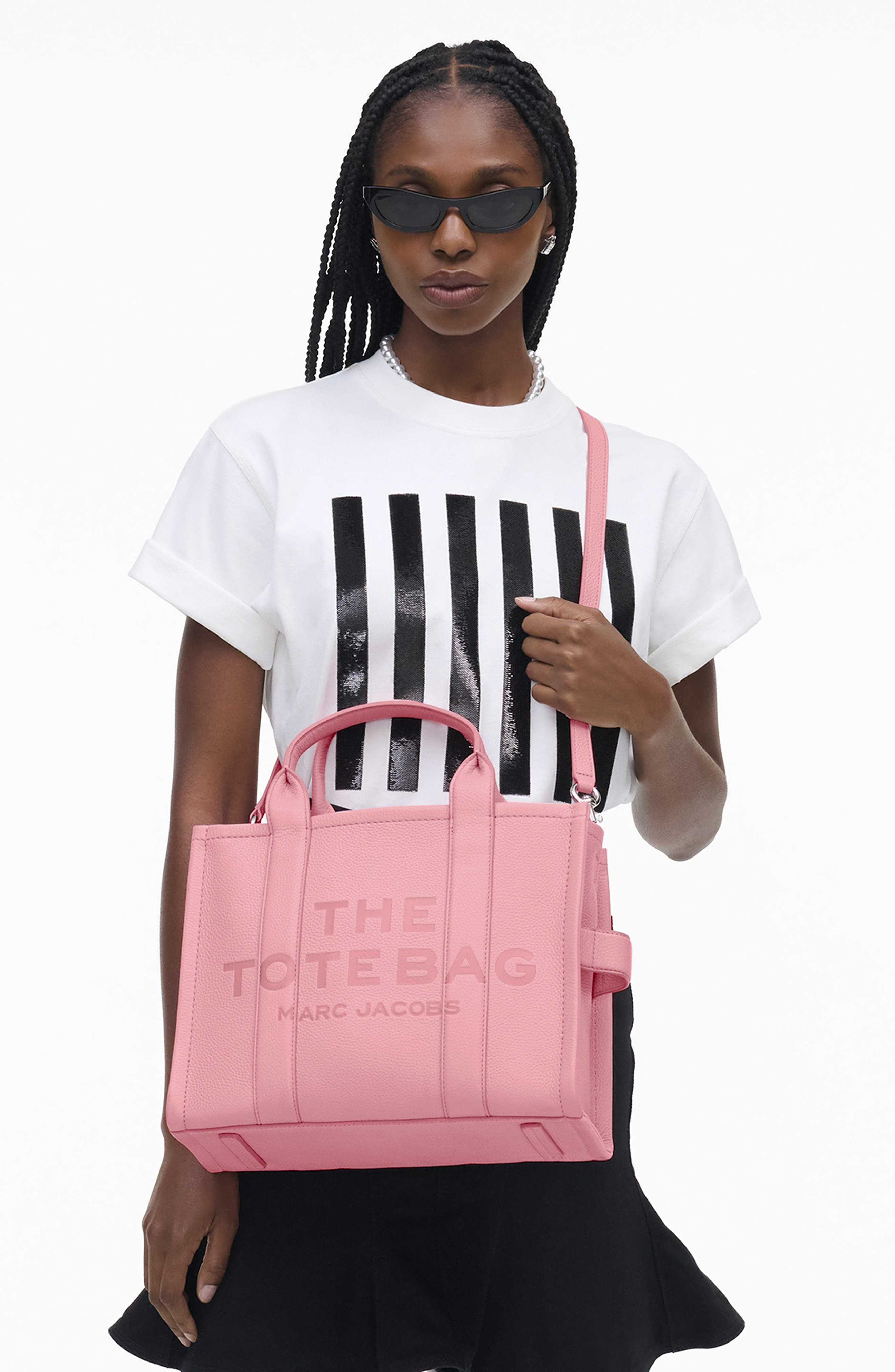 Marc Jacobs The Leather Medium Tote Bag in Ribbon Pink at Nordstrom - 3