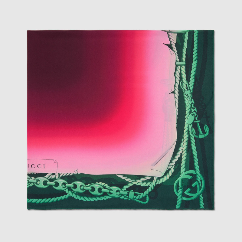 GUCCI 90 x 90 project printed silk carré outlook