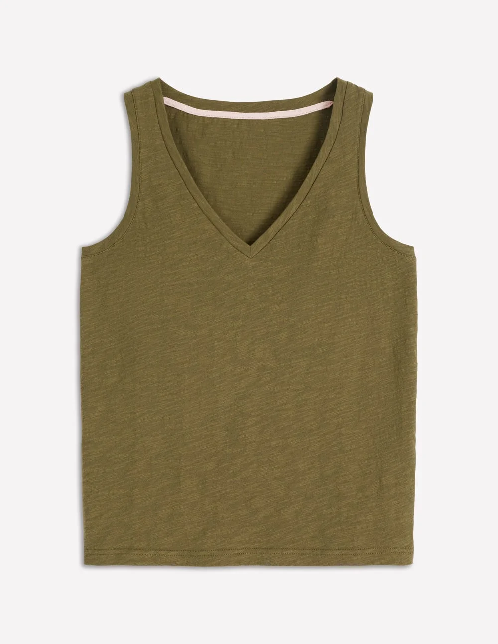 Regular V-Neck Slub Tank-Capulet Olive - 1