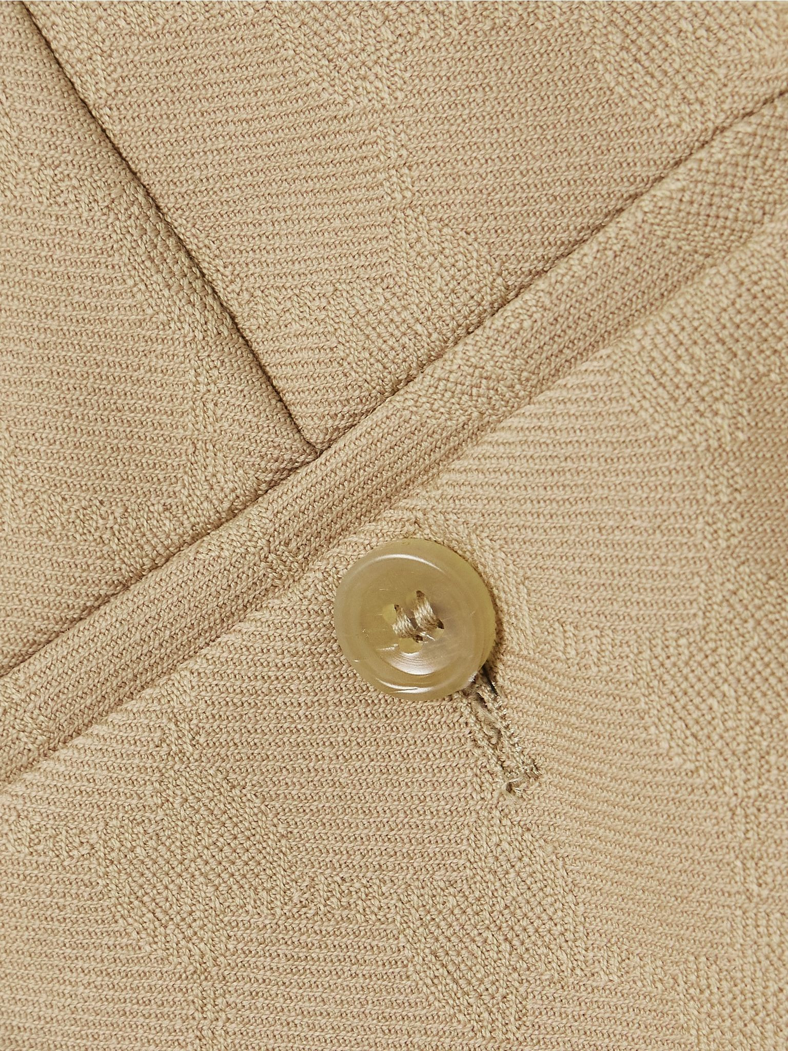 Pleated wool-jacquard pants Camel - 4